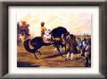 Painting of a Black Arabian Stallion